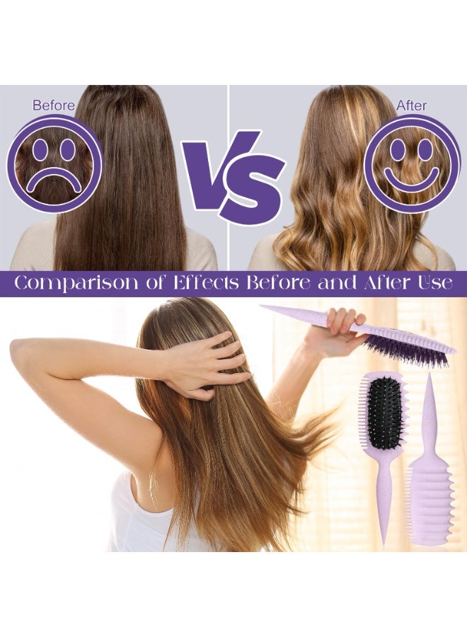 JUMEI Curl Defining Brush for Curly Hair – Detangling & Styling Wet Brush, Shape & Volume, Reduced Pulling, Purple - Image 5